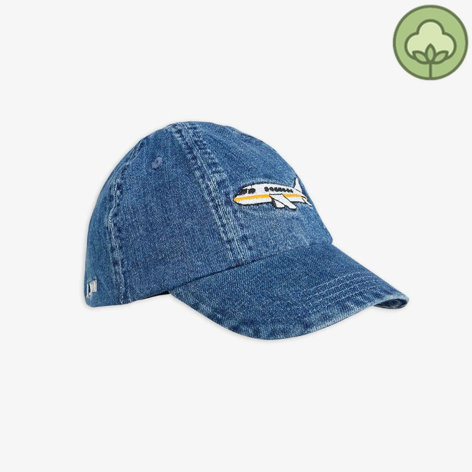 Mini Rodini Hats> Airplane Embroidered Denim Cap