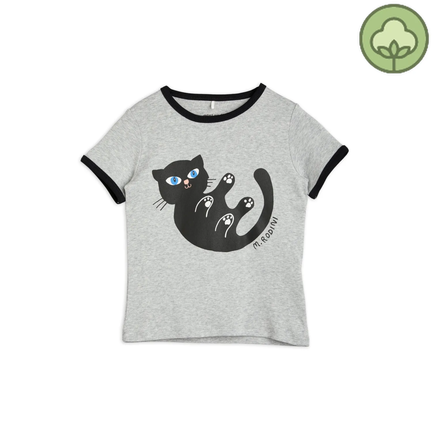 Mini Rodini Long Sleeve T Shirts> Baby Cat T-Shirt Grey Melange