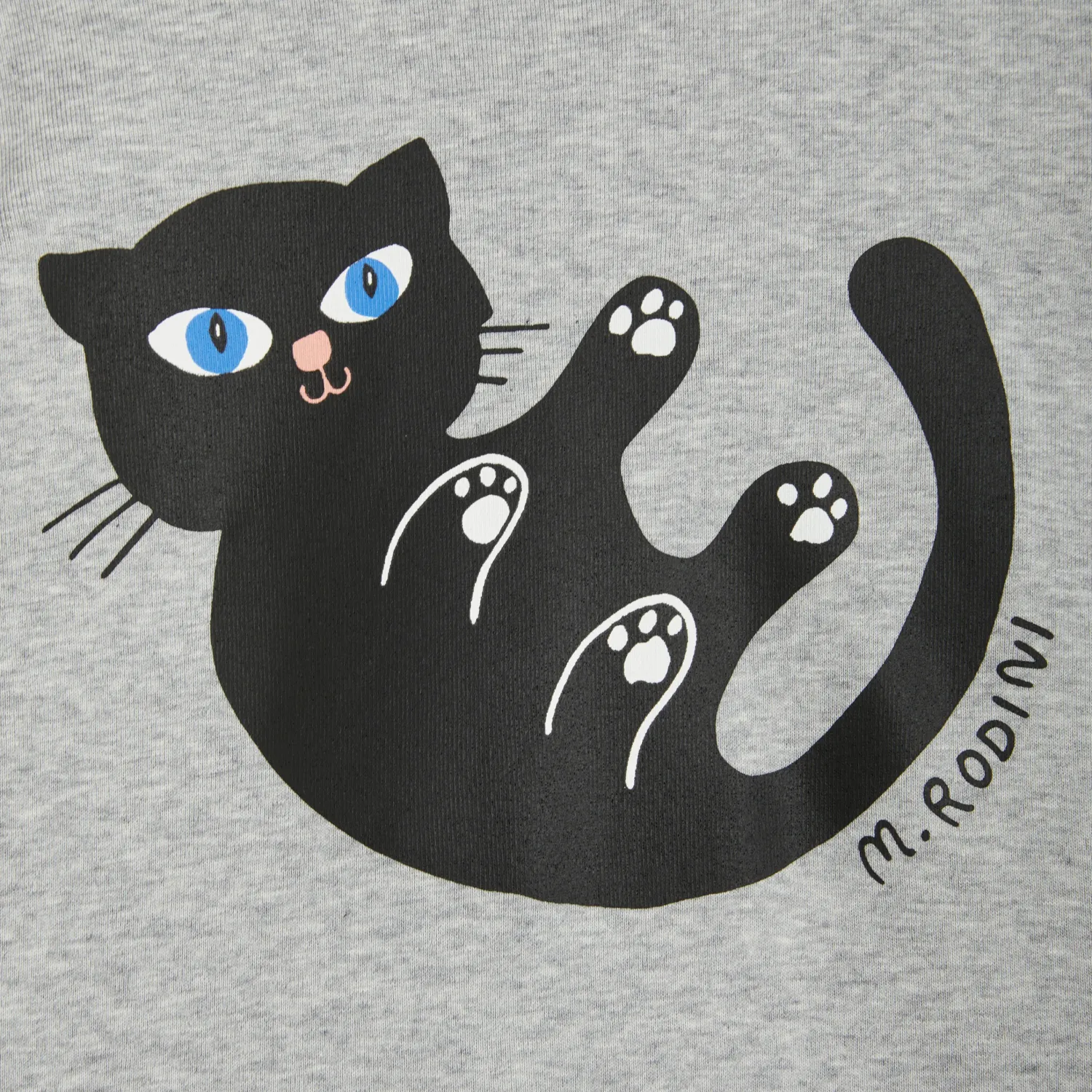 Mini Rodini Long Sleeve T Shirts> Baby Cat T-Shirt Grey Melange