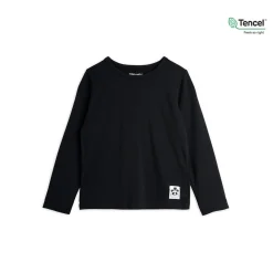 Mini Rodini Blouses> Basic Ls Tee Black Tencel Lyocell