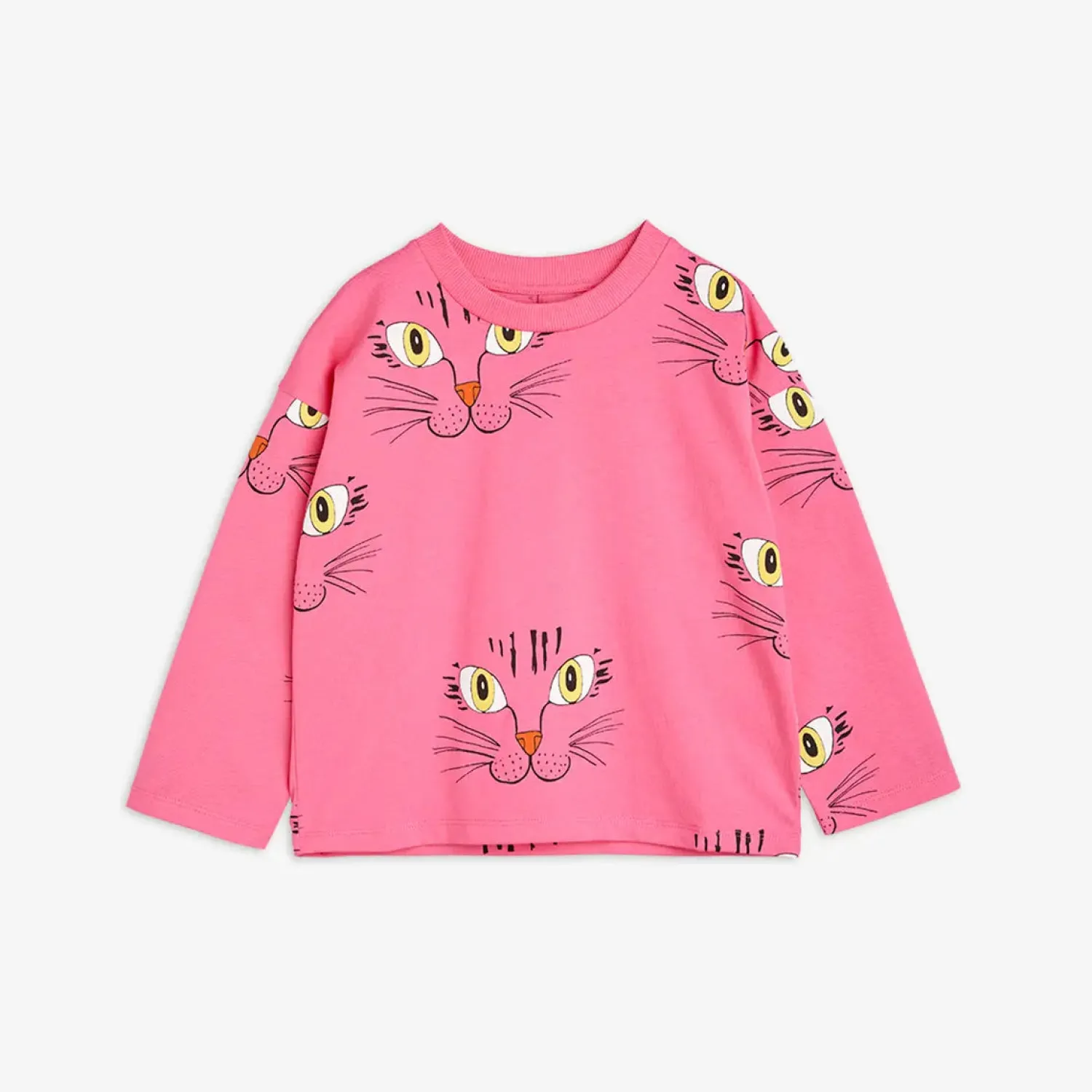 Mini Rodini Blouses> Cat Face Aop Ls Tee
