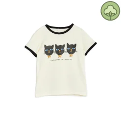 Mini Rodini Long Sleeve T Shirts> Cat Triplets T-Shirt Offwhite