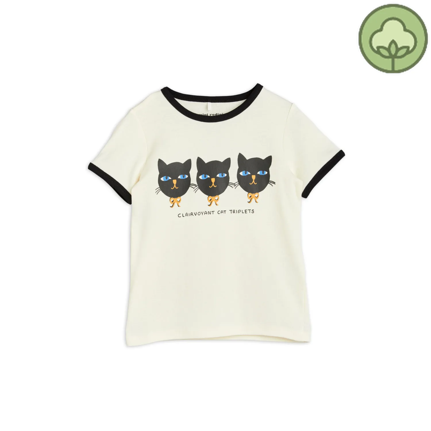 Mini Rodini Long Sleeve T Shirts> Cat Triplets T-Shirt Offwhite