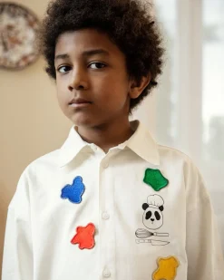 Mini Rodini Shirts> Chef Panda Woven Shirt