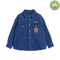 Mini Rodini Shirts> Denim Strawberry Shirt