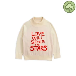 Mini Rodini Hoodies> Love Knitted Sweater White