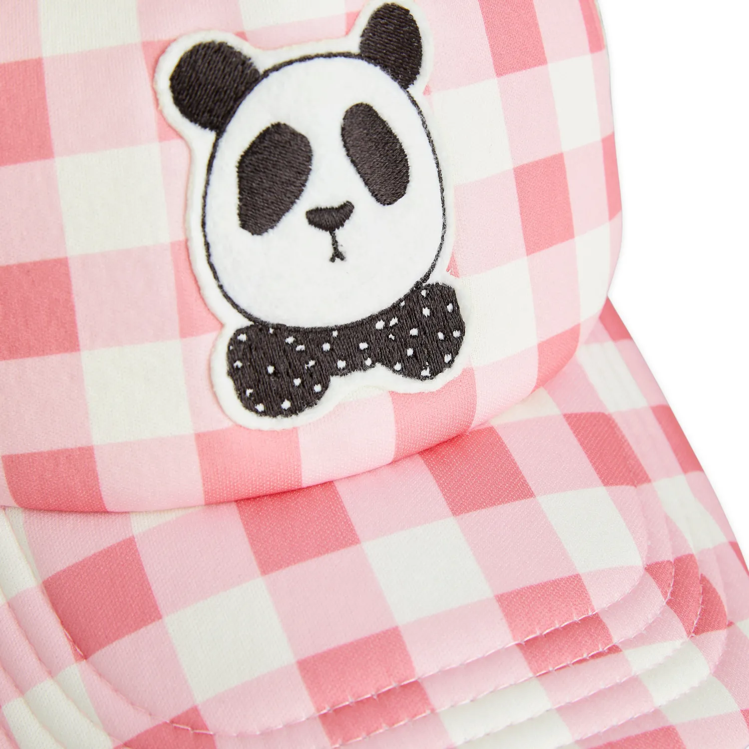 Mini Rodini Hats> Panda Gingham Check Cap Pink