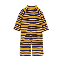 Mini Rodini Overalls> Velour Stripe Onesie * Final Sale