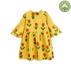 Mini Rodini Overalls & Jumpsuits> Violas Woven Flared Sleeve Dress Yellow