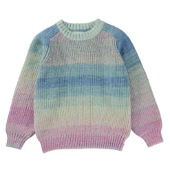 Molo Kids Face Masks>Molo Bosse Space Dye Wool Knit Jumper Pastel Melange