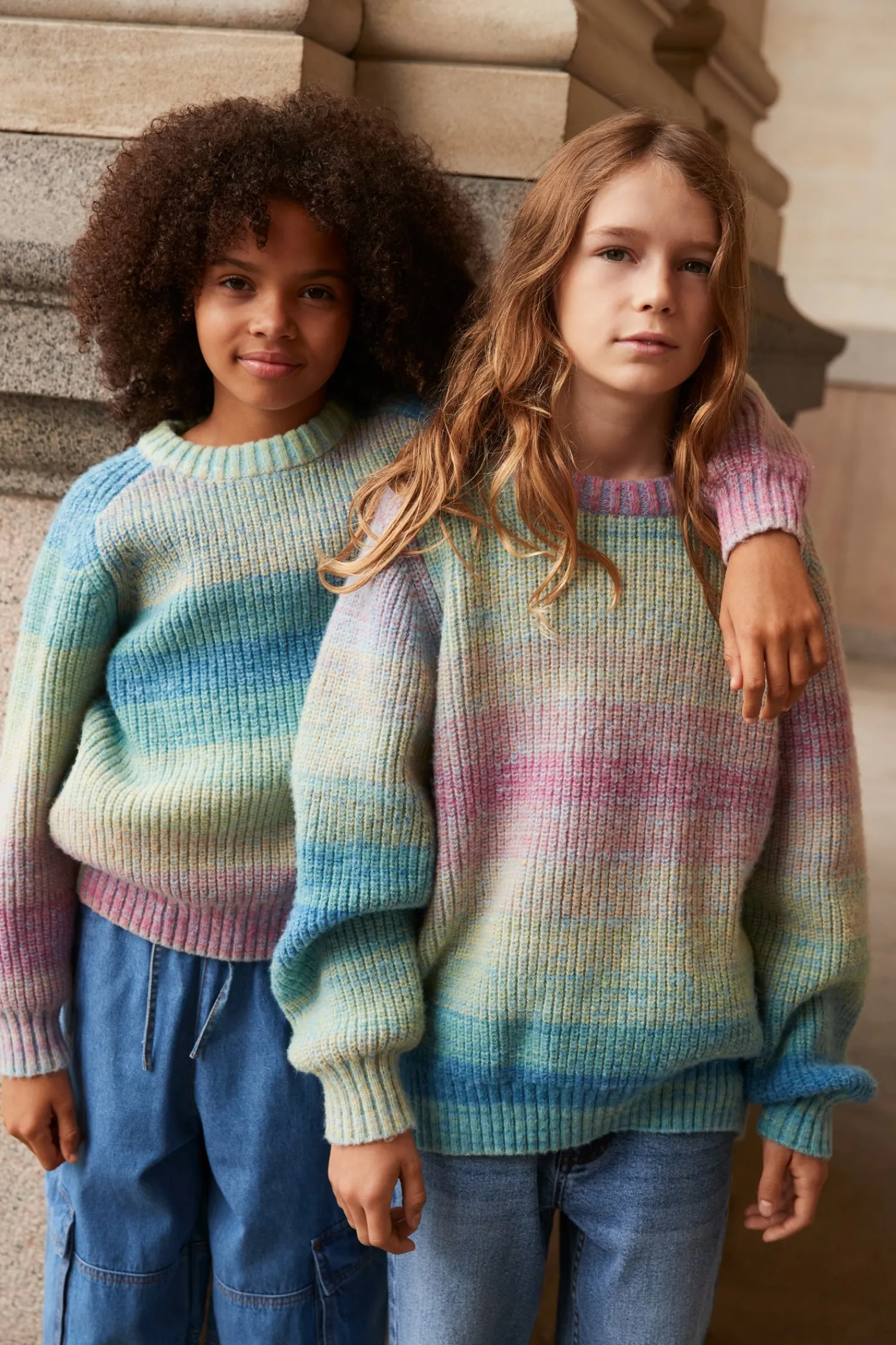 Molo Kids Face Masks>Molo Bosse Space Dye Wool Knit Jumper Pastel Melange