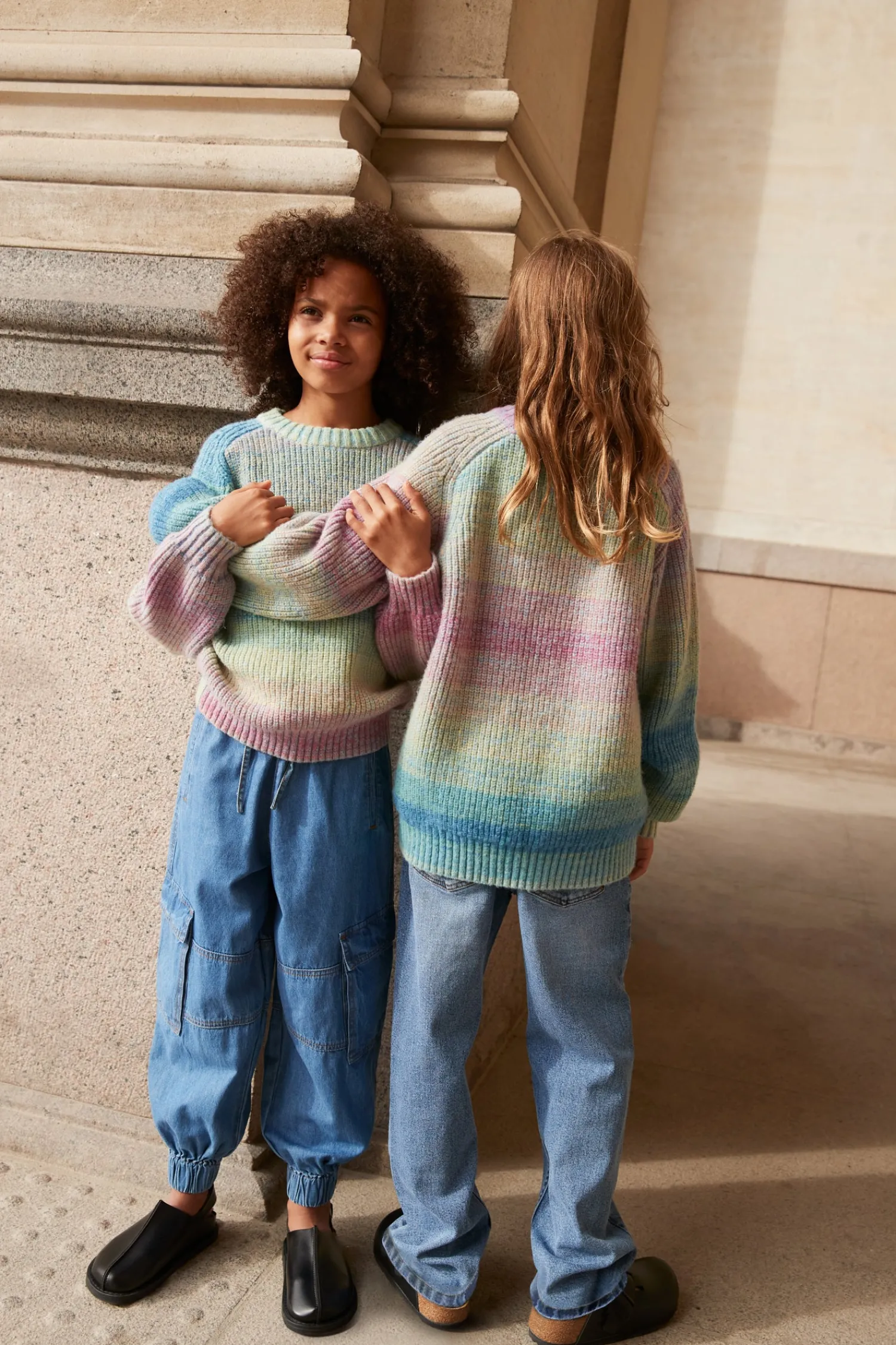 Molo Kids Face Masks>Molo Bosse Space Dye Wool Knit Jumper Pastel Melange