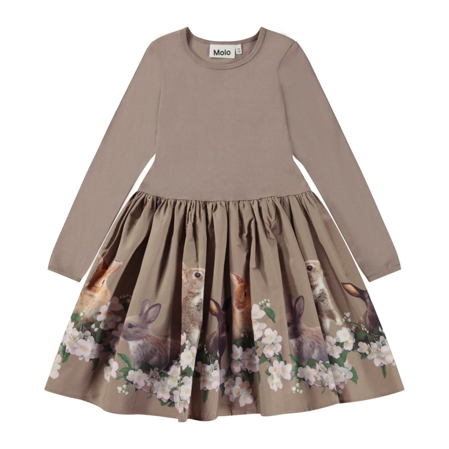 Molo Kids Overalls & Jumpsuits>Molo Casie Jasmine Bunnies Knee Length Dress