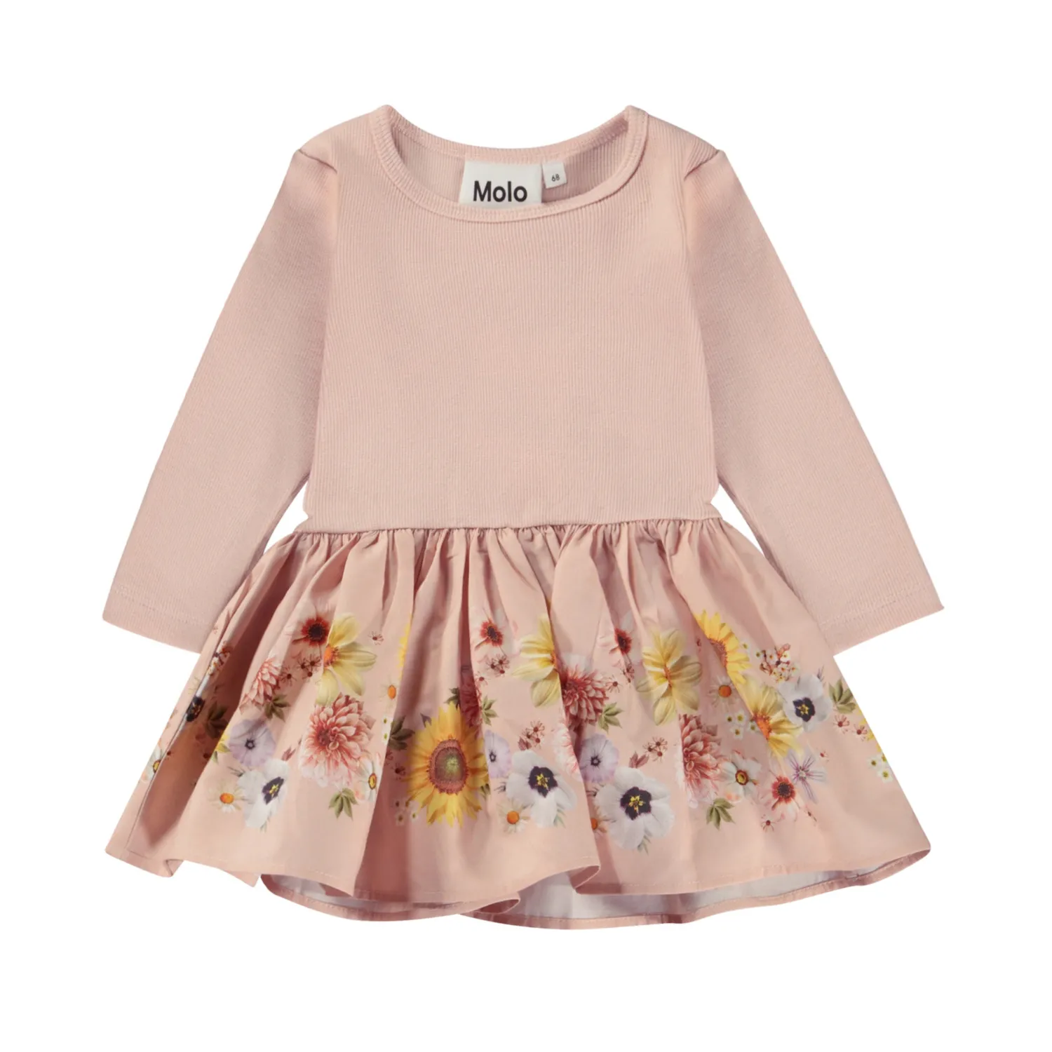 Molo Kids Overalls & Jumpsuits>Molo Cissa Retro Stripeshort Sleeve Poplin Skirt Floral Dress