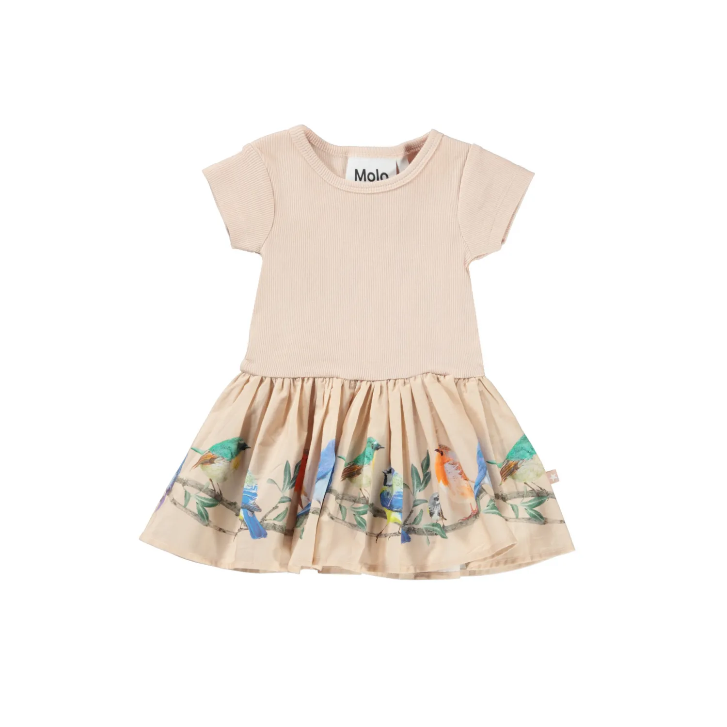 Molo Kids Dresses> Carin Birds On A Twig Organic Baby Dress