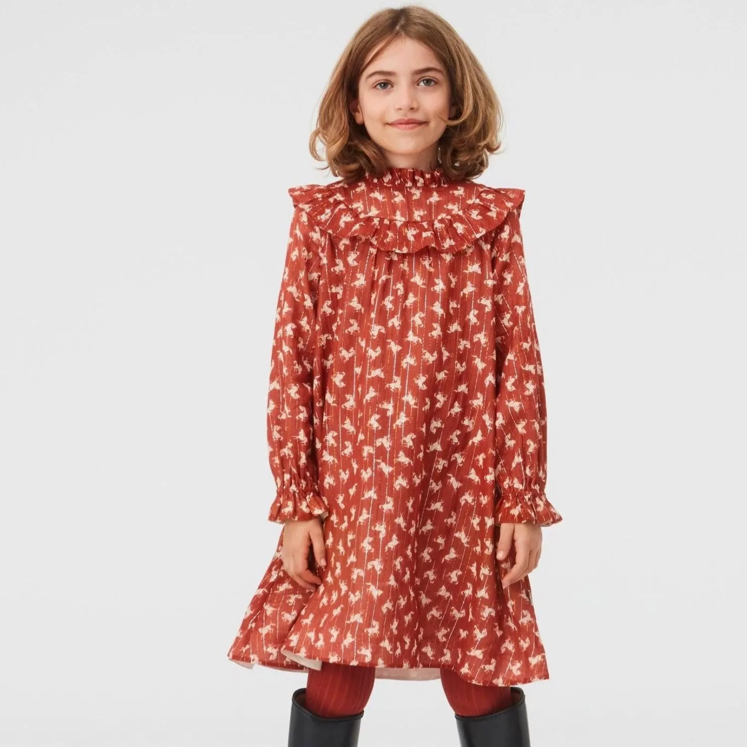 Molo Kids Overalls & Jumpsuits> Clair Mini Horse Woven Dress
