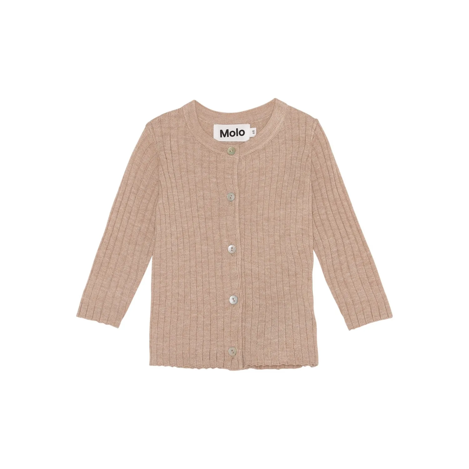 Molo Kids Cardigans> Georgette Oatmeal Melange Baby Knit Cardigan