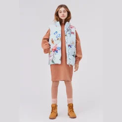 Molo Kids Face Masks> Heike Floral Print Blue Vest