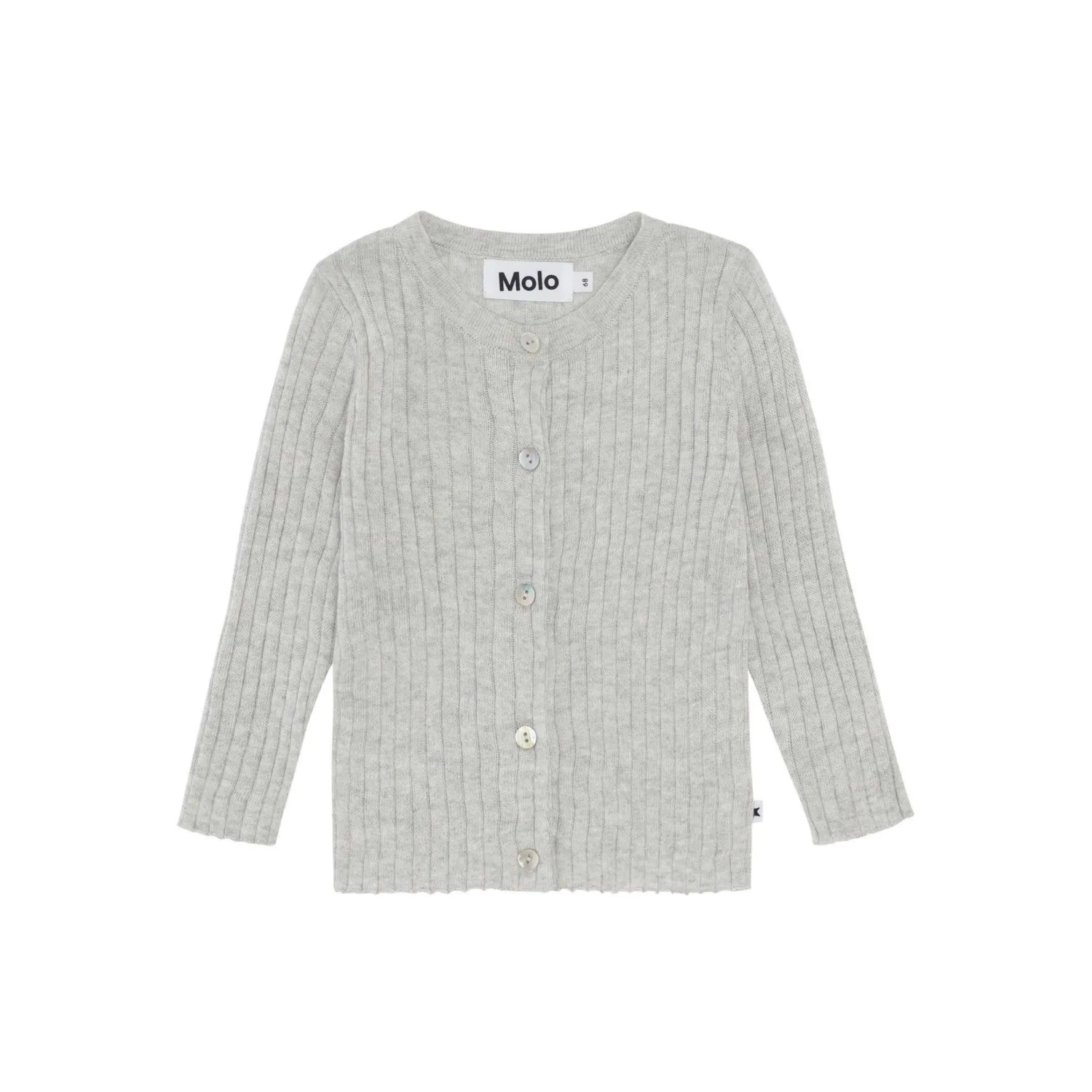 Molo Kids Cardigans> Light Grey Melange Georgette Cardigan
