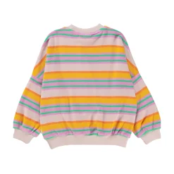 Molo Kids Sweatshirts> Marika Happy Stripes Pink Terry Sweatshirt