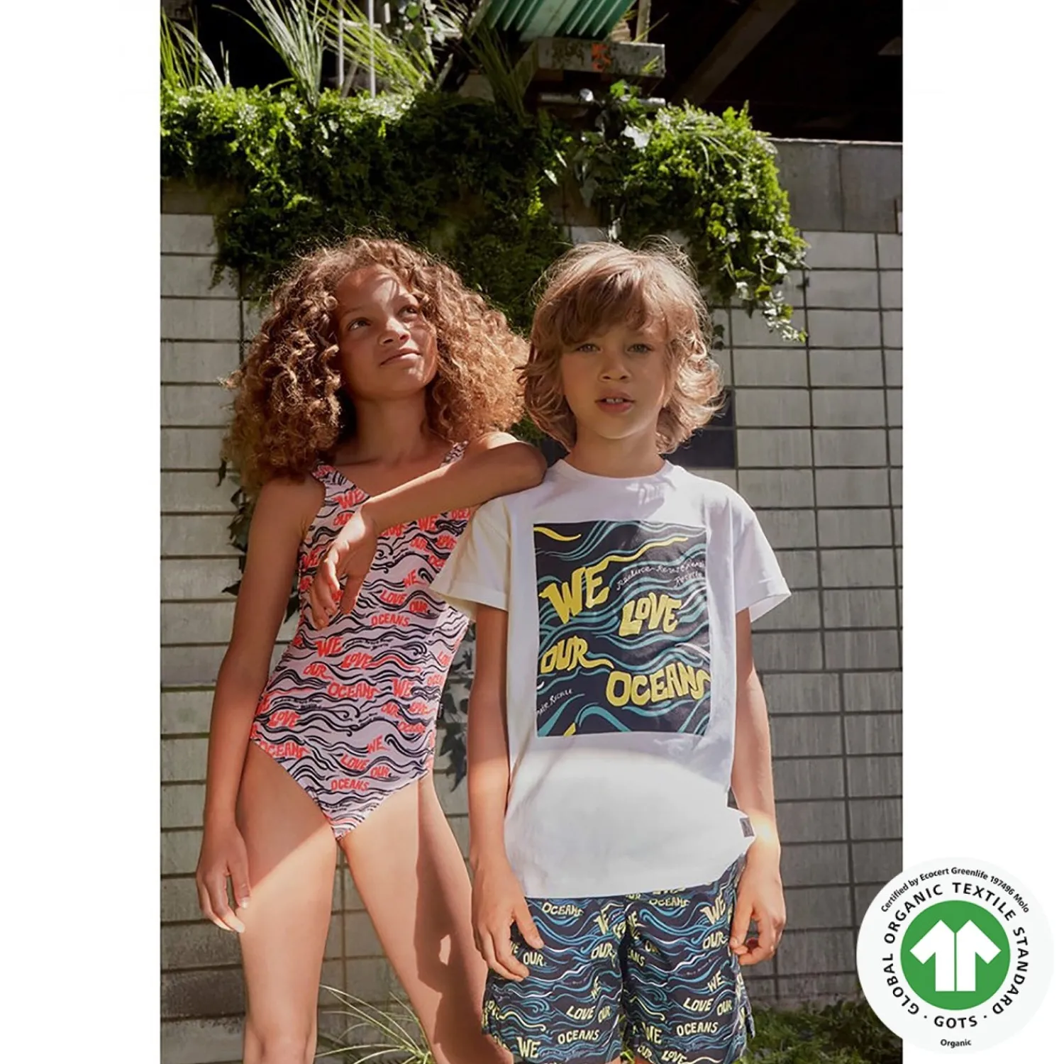 Molo Kids T Shirts> Randon We Love Our Ocean White