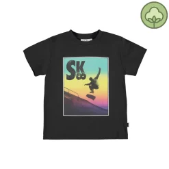 Molo Kids T Shirts> Sk8 Rainbow Black Rame T Shirt