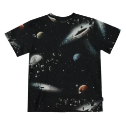 Molo Kids T Shirts>Molo Riley Make Space Black T-Shirt