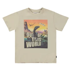 Molo Kids Long Sleeve T Shirts>Molo Riley Strange World Beige T-Shirt