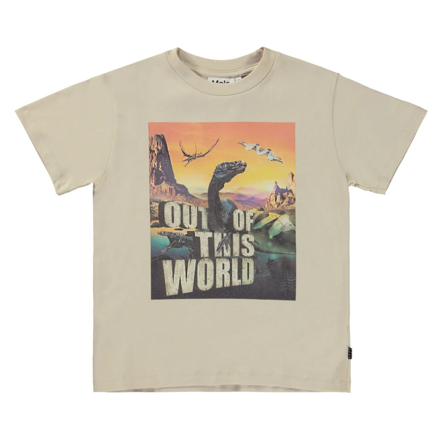 Molo Kids Long Sleeve T Shirts>Molo Riley Strange World Beige T-Shirt