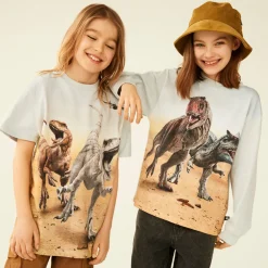 Molo Kids T Shirts>Molo X Jurassic World Kids Roxo Dinos Galore T Shirt