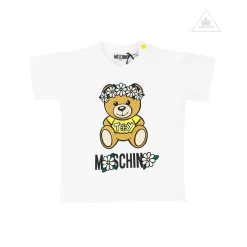 Moschino Long Sleeve T Shirts> Baby Girl Teddy Bear Daisy Flower T Shirt