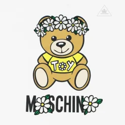 Moschino Long Sleeve T Shirts> Baby Girl Teddy Bear Daisy Flower T Shirt
