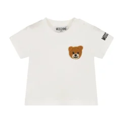 Moschino T Shirts> Baby Ivory Cotton Teddy Bear T-Shirt