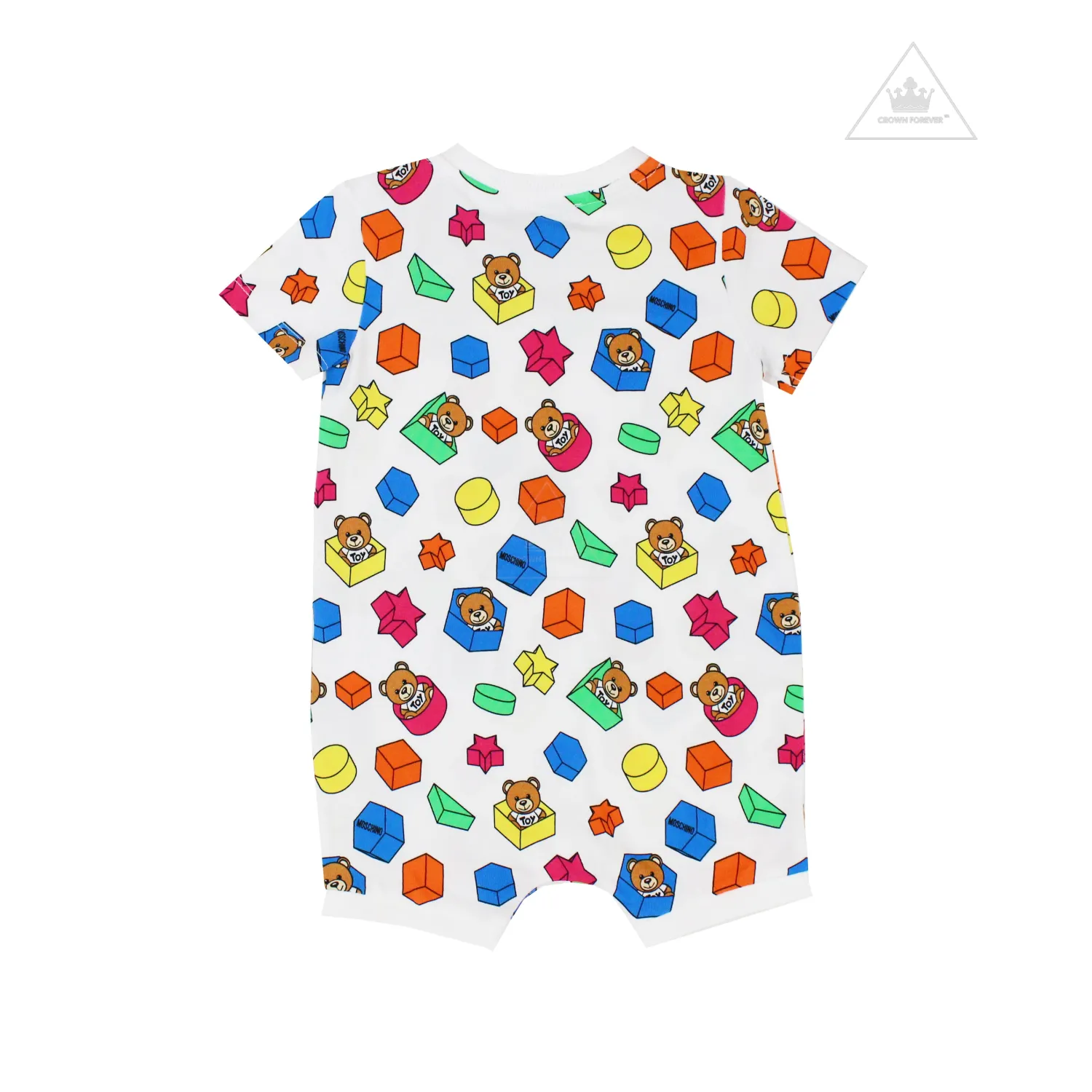 Moschino Rompers> Baby Short Sleeve Romper With Toy Geometric Gift Box