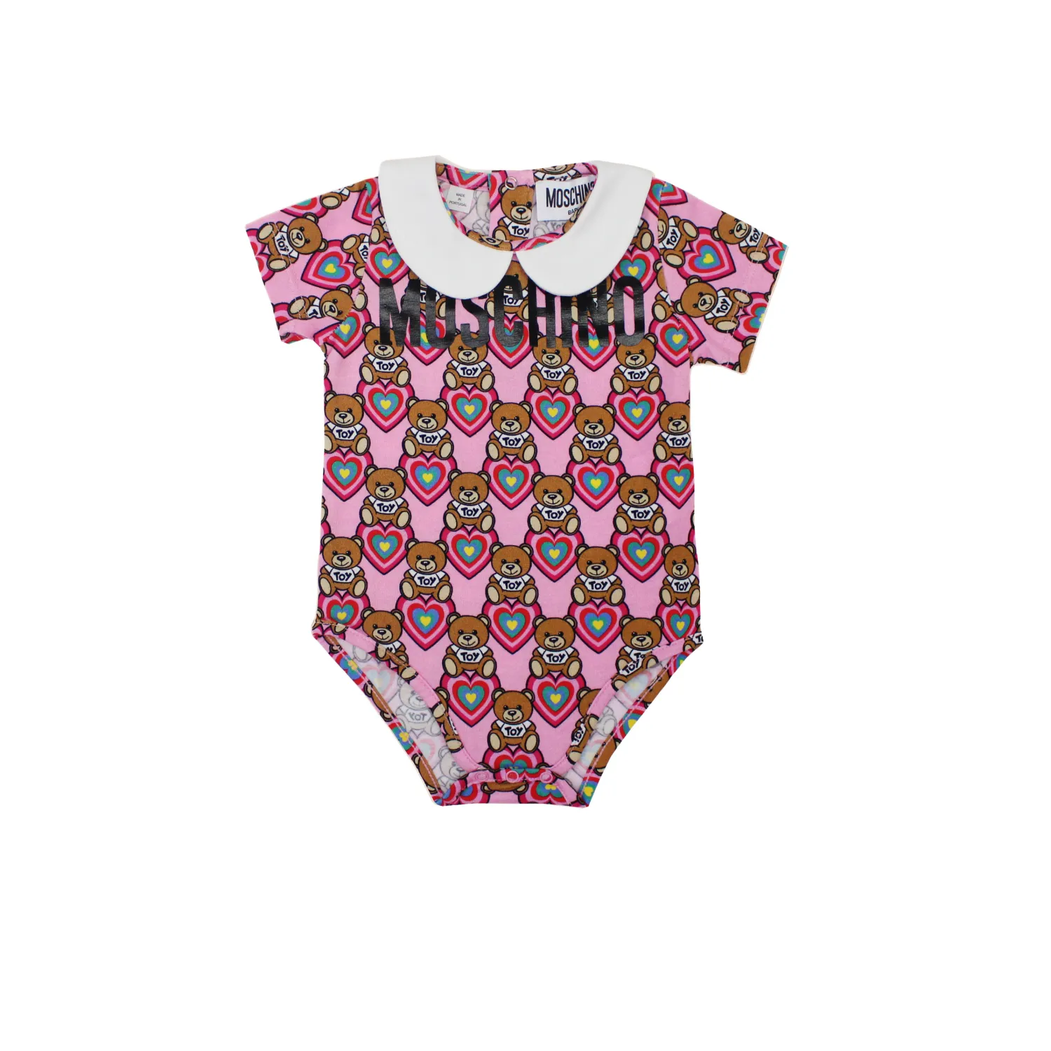 Moschino Onesies> Baby Sweet Heart Printed Bodysuit