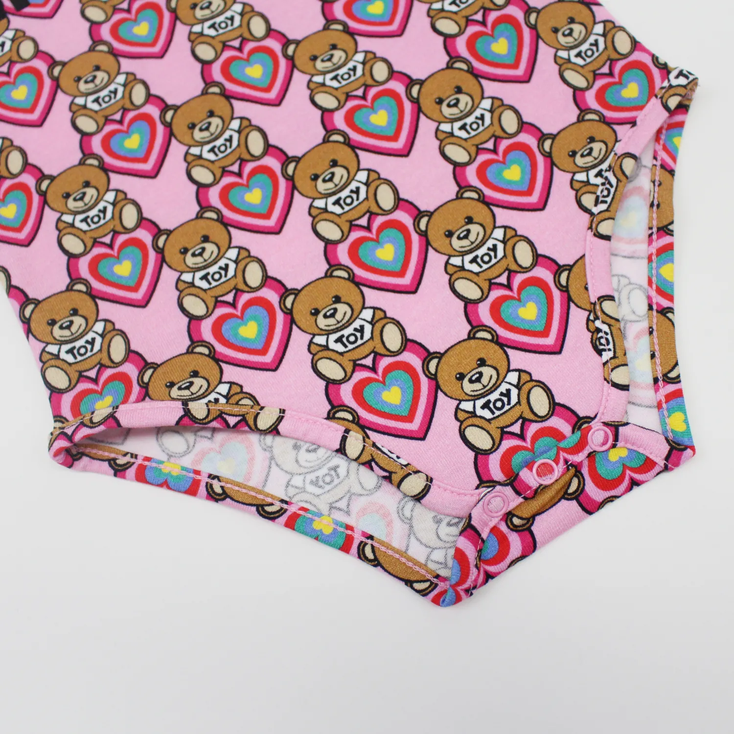 Moschino Onesies> Baby Sweet Heart Printed Bodysuit