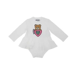 Moschino Onesies> Baby Sweet Heart Bear Printed Bodysuit