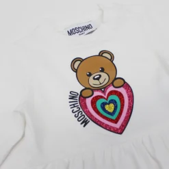 Moschino Onesies> Baby Sweet Heart Bear Printed Bodysuit