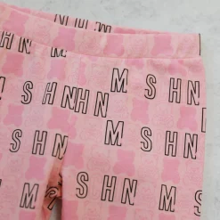 Moschino Leggings> Baby Teddy Toy Logo Leggings Pink
