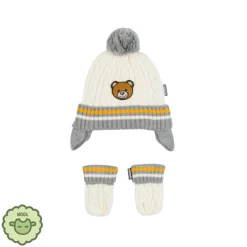 Moschino Hats> Kids Baby Cable Knit Hat Set In Gift Box