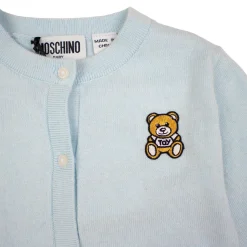 Moschino Cardigans> Kids Baby Cotton Cardigan Bear Batch Blue