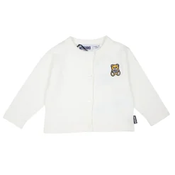 Moschino Cardigans> Kids Baby Cotton Cardigan Bear Batch White