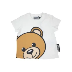 Moschino T Shirts> Kids Baby Large Bear Logo T Shirt White