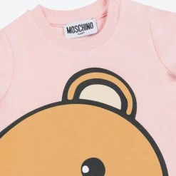 Moschino T Shirts> Kids Baby Large Bear Logo T Shirt Pink