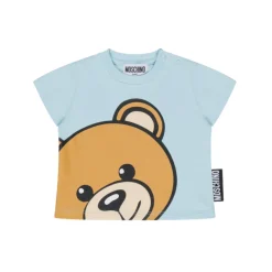Moschino T Shirts> Kids Baby Large Bear Logo T Shirt Blue