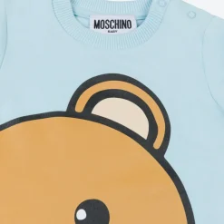 Moschino T Shirts> Kids Baby Large Bear Logo T Shirt Blue