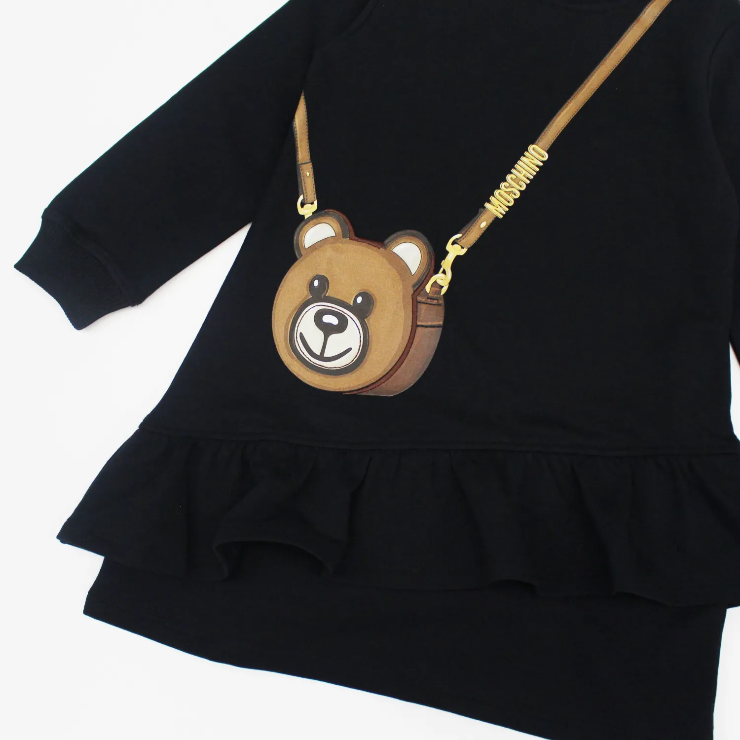 Moschino Overalls & Jumpsuits> Kids Girls Black Teddy Bag Dress