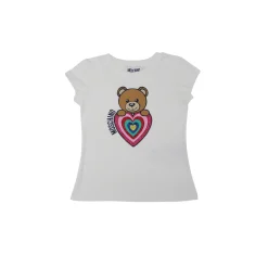 Moschino Long Sleeve T Shirts> Kids Girls Ivory Teddy Logo T-Shirt