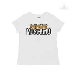 Moschino Long Sleeve T Shirts> Kids Girls Short Sleeve T With Logo And Bear Graphics Cloud