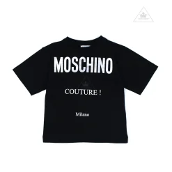 Moschino Long Sleeve T Shirts> Kids Girls Teen Black Logo Maxi T-Shirt